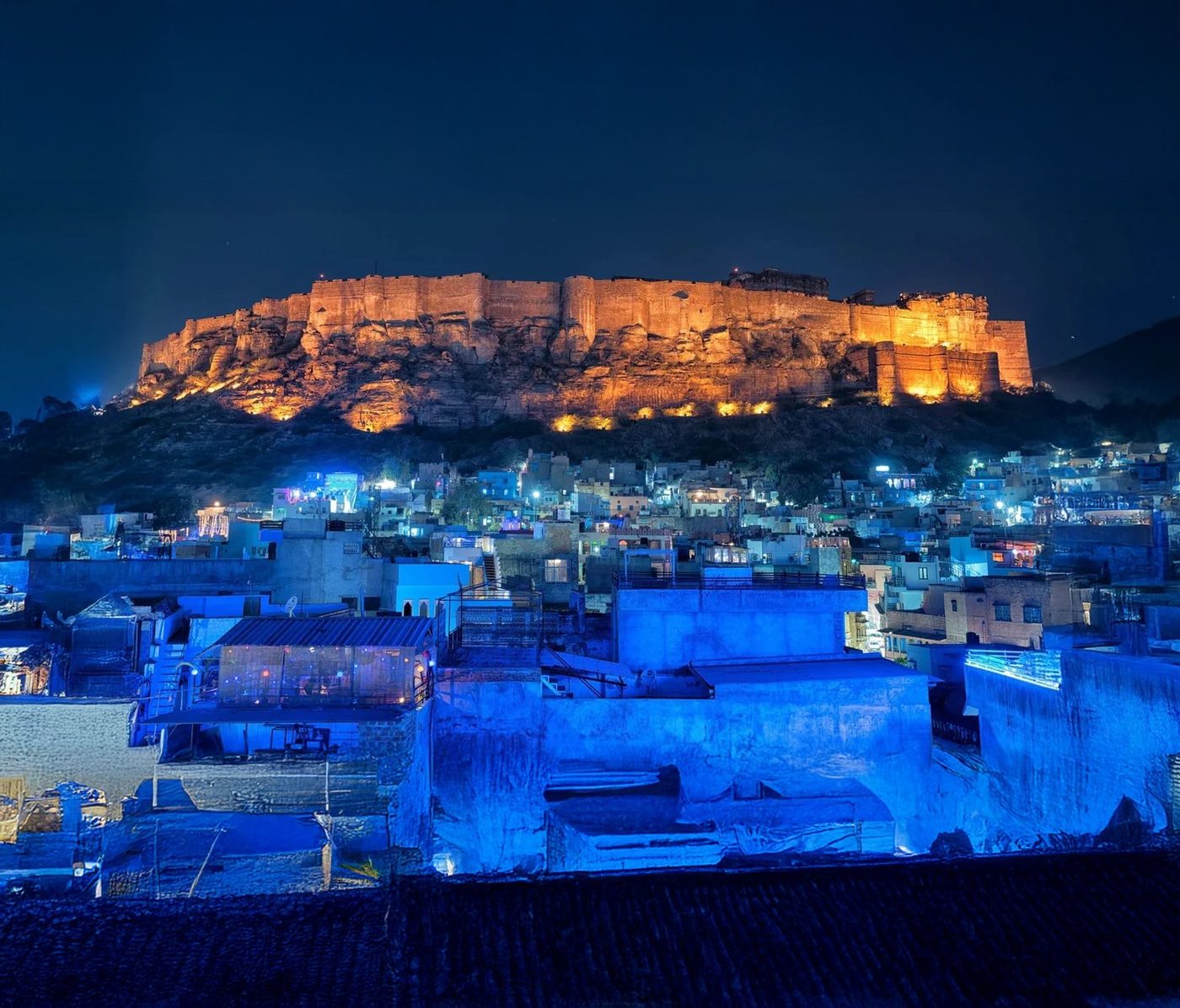 Mehrangarh Fort above the blue city of Jodhpur